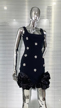Women's Summer Shiny Rhinestone Bud Sleeveless Hip-Hugging Dress European Size Glam Fashion Party Bandage Performance Gown Dress