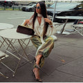 Printed Women Pants Belted Wide Leg Trousers Drawstring Waist Wide Leg Pants Loose Jogger Pants Casual Camouflage Long Pants