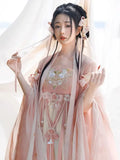 Olive Girl Pink Embroidered Fairy Dress for Ren Faire 2026 Garden Wedding Fairycore Photoshoot Everyday Wear S-L XS-3XL Plus Size Embroidered Flowing Sleeve Romantic Editorial Not Costume Fairy Dress Cottagecore Dress Chinese Heritage Fashion Women