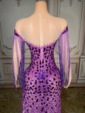 Women's Clothing Spring New Elegant Square Collar Rhinestone Dance Performance Birthday Party Sequin Long Dress