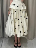White Spliced Folds Two Piece Set Female V Neck Sleeveless Top Gentle Elegant Women's Skirt Sets Summer Fashion New
