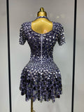 Sparkly Sequins Luxury Birthday Party Gown Short Dress Dancer Stage Performance Wear Women Sexy Nightclub Dress Festival Outfit