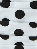 Beach Party Two Piece Set for Women Halter Neck Sleeveless Vest High Waist Polka Dot A Line Midi Skirt Suit Female