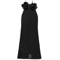 Sexy 3D Boutonniere Dress Women Stripes Hollow Sleeveless Lace Backless Stretch Skinny Party Fashion Activity Bodycon