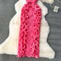 Women Ruffles Splicing V-neck Sleeveless Bodycon Midi Pleated Maxi Long Dress  Birthday Sexy Club Party Even Dresses