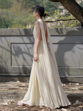 Elegant Women's Chiffon Slim Long Dress Halter Backless Sleeveless Maxi Dresses Summer Lady Long Ribbon Party Gowns