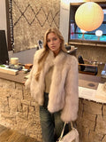 Winter Faux Fur Long Sleeves Short Coat Women Luxury Stand Collar Fluffy Furry Jacket Warm Elegant Lady Fashion Plush Coats 2026