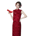 New Chinese Style Improved Sleeveless Wedding Cheongsam Autumn New High-end Wedding Banquet Toast Dress Women Qipao Dress