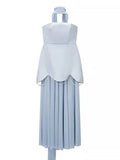 Evening Patchwork Ribbon Dress for Women Strapless Spliced Pearls Decoration Slim Fairy Mesh Maxi Dresses Female