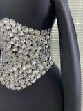 Sparkly Crystals Women Long Sleeve Sexy Bodycon Long Bandage Dress Evening Party Elegant Red Carpet Birthday Fashion Outfit