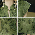Olive Girl Romantic Qipao for Garden Wedding 2026 Fairycore Photoshoot Everyday Wear S-XXL XS-3XL Plus Size Romantic Garden Party Editorial Not Costume Qipao Cheongsam Chinese Dress Chinese Heritage Fashion Women
