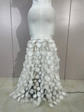Women Elegant Flower Lace-Edged Sleeveless Bodycon Long Bandage Dress Sexy Evening Party Birthday Prom Formal Wedding Guest Gown