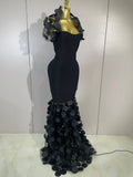 Women Elegant Flower Lace-Edged Sleeveless Bodycon Long Bandage Dress Sexy Evening Party Birthday Prom Formal Wedding Guest Gown