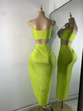 Sparkly Rhinestone Diamonds High Split Two Pieces Women Sexy Outfit Night Club Skirt Suits Dancer Singer Performance Costume