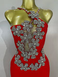 Sexy Backless Sparkly Crystal Diamonds White Bodycon Bandage Dress Women Celebrity Elegant Evening Club Party Birthday Dresses