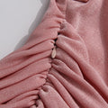 Elegant Slim Fit Folds Irregular Long Dress Fashion Women Long Sleeve Diagonal Collar Robes 2025 Chic Party Banquet Wear