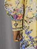 Yellow Floral Print Puff Sleeve Maxi Dress for Women Deep V Neck High Waist Asymmetrical Ruffle Hem Skirt for Garden Parties