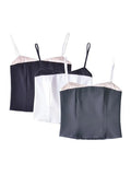 Hit Color Slimming Tube Top for Women Square Collar Sleeveless Spliced Lace Edge Backless Temperament Vests Female