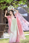 Olive Girl Red Embroidered Hanfu Dress for Ren Faire 2026 Garden Wedding Fairycore Photoshoot S-XL XS-3XL Plus Size Embroidered Flowing Sleeve Dramatic Silhouette Romantic Editorial Not Costume Chinese Heritage Fashion Women