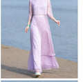 Vietnam Traditional Dress Aodai Chinese Improved Qipao Chiffon Fairy Women Elegant Oriental Improved Qipao Tea Art Hanfu Set