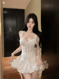 Olive Girl White Romantic Dress for Ren Faire 2026 Garden Wedding Fairycore Photoshoot Everyday Wear S-L XS-3XL Plus Size Romantic Cottagecore Garden Party Editorial Not Costume Dress Chinese Heritage Fashion Women