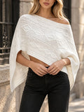 Casual Knit Women Shawls Round Neck Sleeveless Asymmetric Shawl for Vacation Street Outing Wear Fashion Summer New