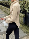 Chic Irregular Women Jackets Stand Collar Long Sleeve Vintage Slim Jacket for Business Commute Casual Outing New