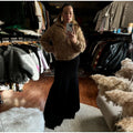 Women's Chic Sequin Knitted Cardigan Solid Stand Neck Double Zipper Sweater Oversized Knitwear Winter Female Elegant Cardigans