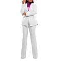 Fashion Pearl Splicing Women's Set Long Sleeve Blazer and Wide Leg Pants Suit 2024 Winter OL Fall Two 2 Piece Set Outfit