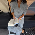 Women Stand Collar Knitted Two Piece Set Belted Long Sleeve Sweater Top Wide Leg Pants 2026 Autumn Winter Casual Knit Outfit