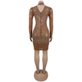 Sparkly Rhinestone Birthday Dress Woman Luxury Sexy Night Club Party Mesh See Through Diamonds Bodycon Mini Dress Vestidos