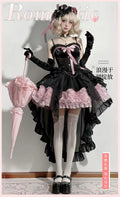 Olivegirl Sweet Pink Lolita Dress 2026 JSK Strap Dress Y2K Cosplay Princess Banquet Lace Patchwork Birthday Dress for Women