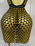 Sexy Nightclub Bar Photoshoot Stage Costumes Sparkly Diamond Mesh See Through Mini Dress Women Evening Party Club Birthday Dress