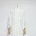 Chic Draped Maxi Dress Women Elegant Flutter Sleeve Turtleneck Patchwork Long Dresses 2026 Lady New Evening Party Gowns