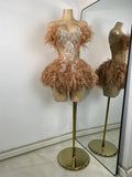 Sparkly Sequins Strapless Top Mini Skirt Sets Luxury Mesh Backless Women's Outfit Two Pieces Birthday Celebrate Stage Wear