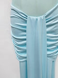 Sexy Sheer Mesh Fishtail Dress for Women Halter Sleeveless High Waist Patchwork Bandage Temperament Dresses Female