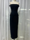 2026 New Sexy Pearl Bead Tassel Slim Long Dress Women'S Off Shoulder Straps Bodycon Maxi Dress Elegant Evening Party Gown