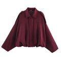 Women's Faux Suede Cropped Bomber Jacket Lapel Collar Zipper Loose Autumn Winter Casual Streetwear Vintage Coat 2026 New