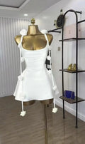 Women Floral Applique Sleeveless Strap Midi A-line Dress Summer Holiday Birthday Sexy Club Party Evening Dresses
