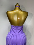 Women Sexy Sleeveless Halter Tassel Bodycon Bandage Dress Purple Black Elegant Evening Party Nightclub Birthday Prom Dress