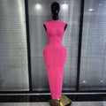 Women Sexy Sleeveless O-Neck Bodycon Long Bandage Dress Elegant Evening Party Cocktail Fashion Homecoming Outfit