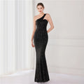High Quality Women Design Maxi Dress Sexy One Shoulder Sequin Evening Dress Party Night Elegant Long Prom Dress Vestidos