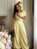 Collection Of Versatile Linen Midi Sets Square Neck Relaxed Fit Casual Day Wear Fashion Daily Linen Pants Women Summer 2026