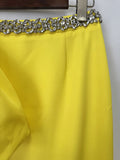 Solid Luxury Diamond Tops & Skirt Two Piece Sets For Women Bubble Short Sleeve Short Top High Waist Skirt Set Female New