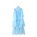 Women Sleeveless Ruffles Loose Ball Gown Smock Strap Maxi Long Sexy Dress 2025 Birthday Vacation Party Dresses Vestidos