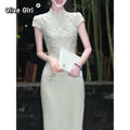 Olive Girl Green Embroidered Qipao for Garden Wedding 2026 Fairycore Photoshoot Everyday Wear S-XXL XS-3XL Plus Size Embroidered Romantic Garden Party Editorial Not Costume Qipao Cheongsam Chinese Dress Chinese Heritage Fashion Women