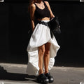 Irregular Flower Buds Skirt Women Spring Summer Street Fashion Pure Cotton Midi Skirt Without Belt Female Commuting Skirt