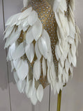 Elegant Sparkly Diamonds Pearl Mesh Stretch Mini Dress Women Evening Party Birthday Wedding Gown Photo Shoot Sexy Stage Outfit
