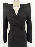 Black Red Color Women Long Sleeve Sexy Off the Shoulder Bodycon Mid-calf Evening Party Dress Celebrity Red Carpet Outfit