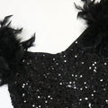 Elegant Evening Dress Sequin Feather Shoulders Mermaid Gowns for Wedding Prom Party Club Special Occasions Split Long Dress